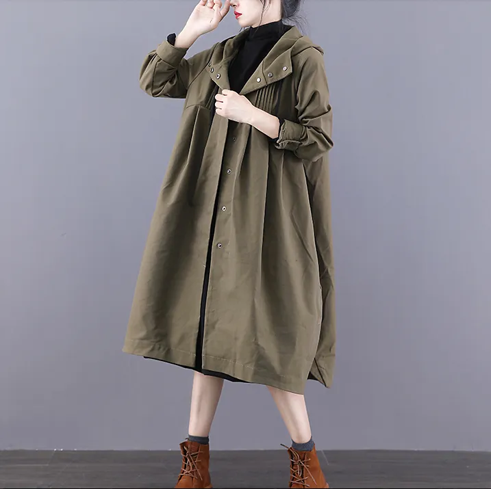 A-line Long Women Casual Hooded Parka Plus Size Coat Jacket JT200932