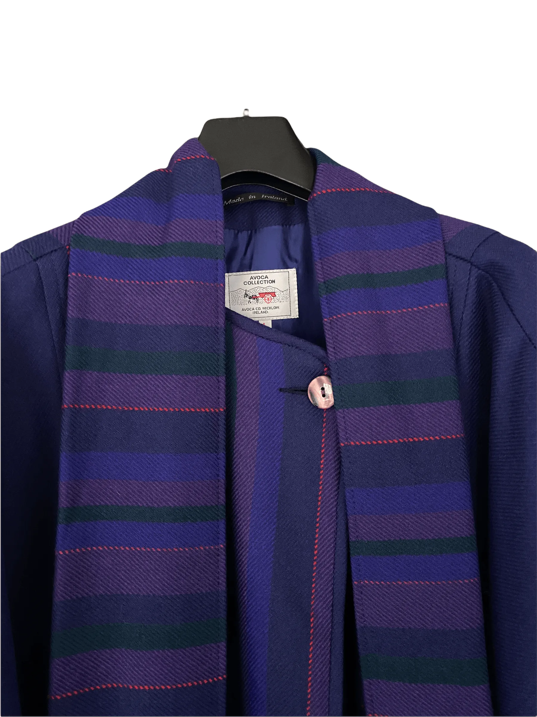 Avoca Irish Wool Cape Purple Fully Lined with Scarf UK size L