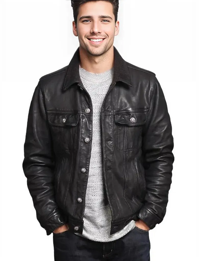 Brix Men's Leather Jacket Sheepskin Coat