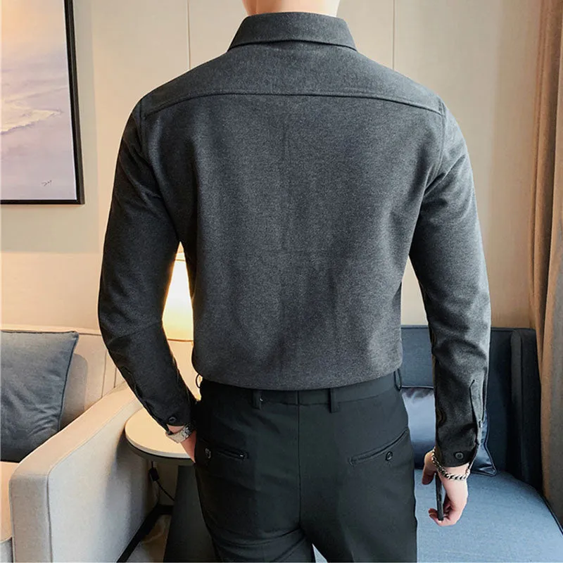 Business Ccasual Warm Slim Long Sleeve Shirt