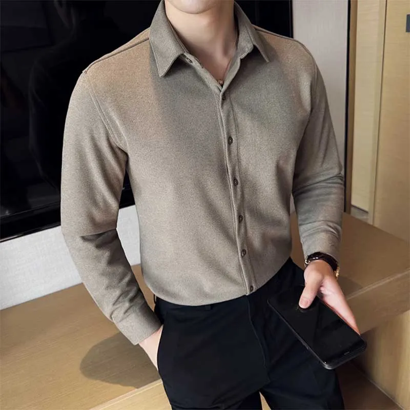 Business Ccasual Warm Slim Long Sleeve Shirt