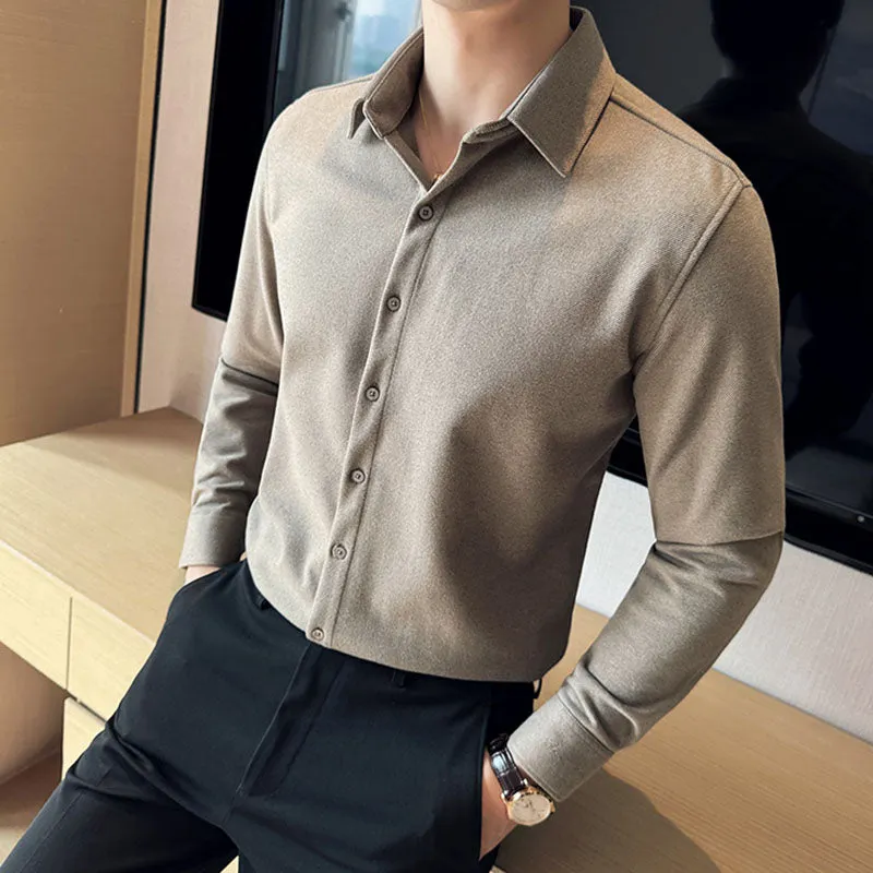 Business Ccasual Warm Slim Long Sleeve Shirt