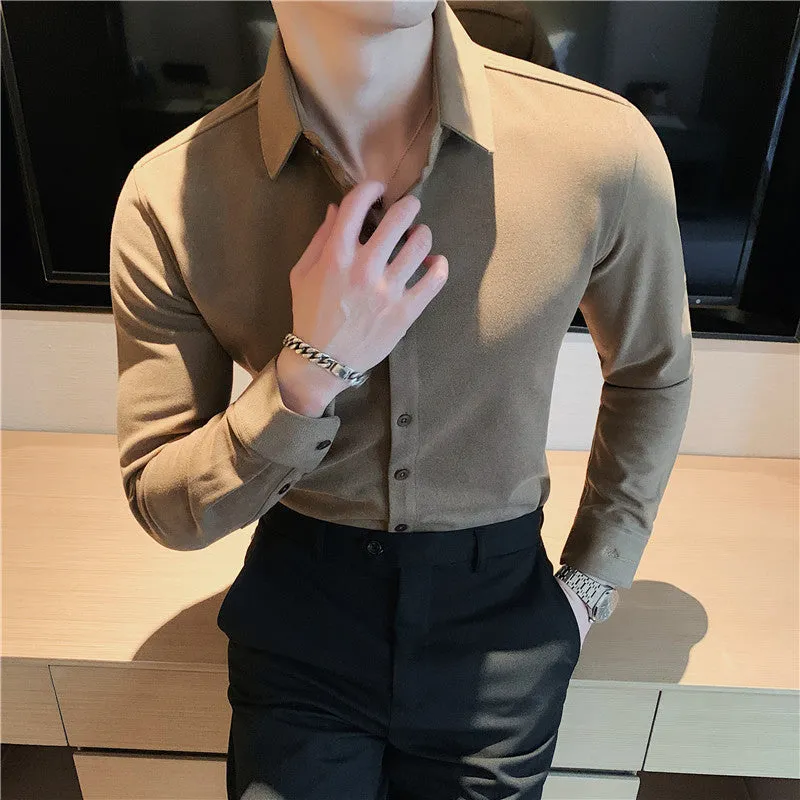 Business Ccasual Warm Slim Long Sleeve Shirt