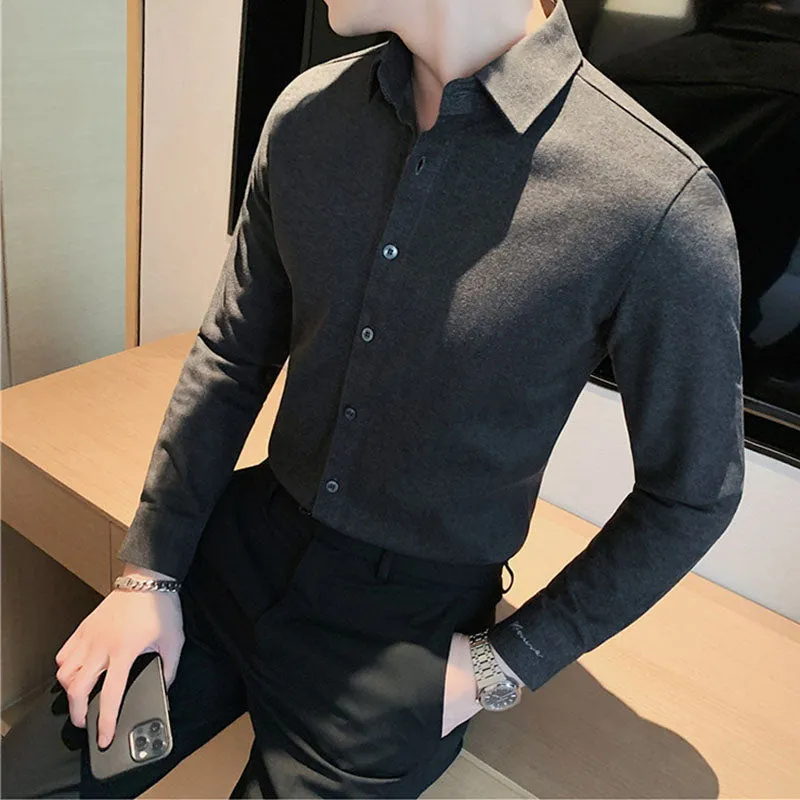 Business Ccasual Warm Slim Long Sleeve Shirt