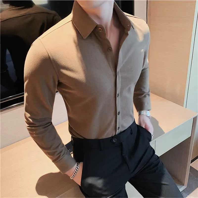 Business Ccasual Warm Slim Long Sleeve Shirt