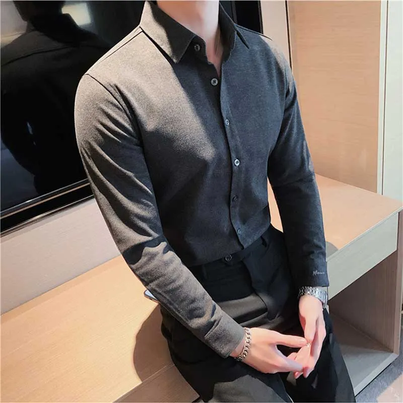 Business Ccasual Warm Slim Long Sleeve Shirt