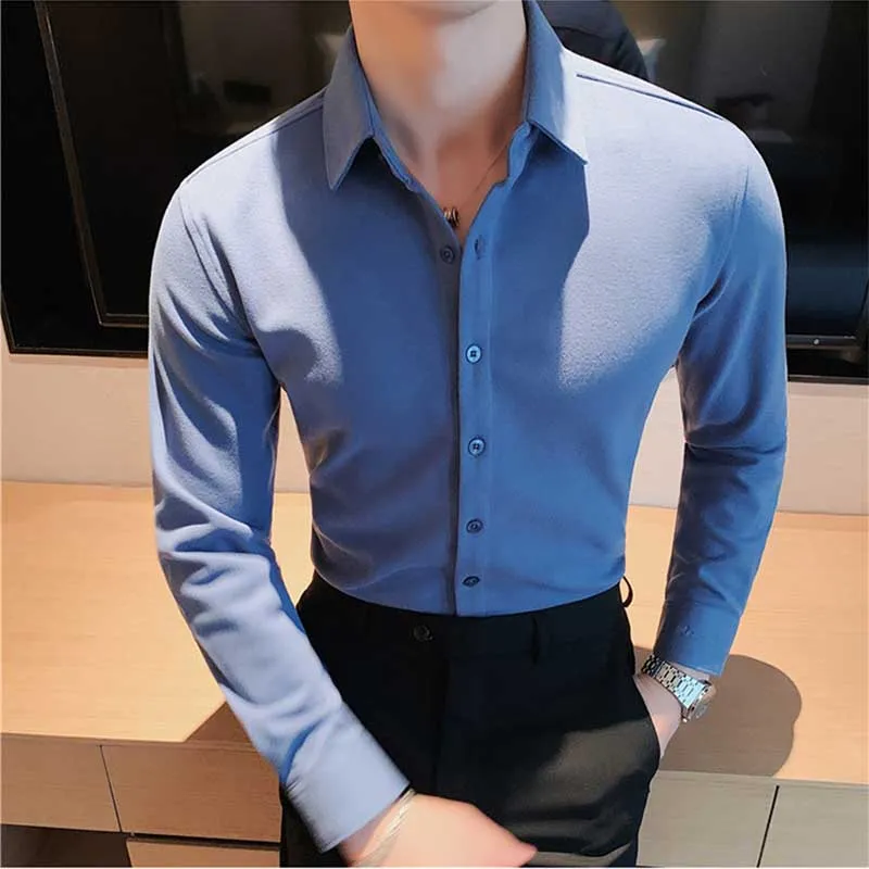 Business Ccasual Warm Slim Long Sleeve Shirt