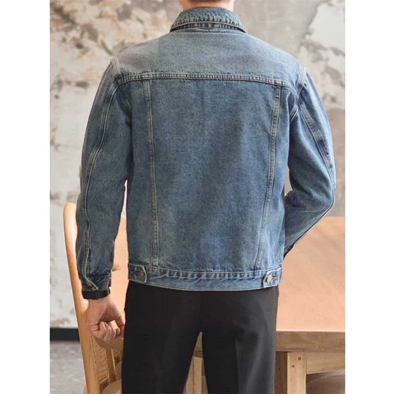 Casual British Washed Vintage Denim Jacket