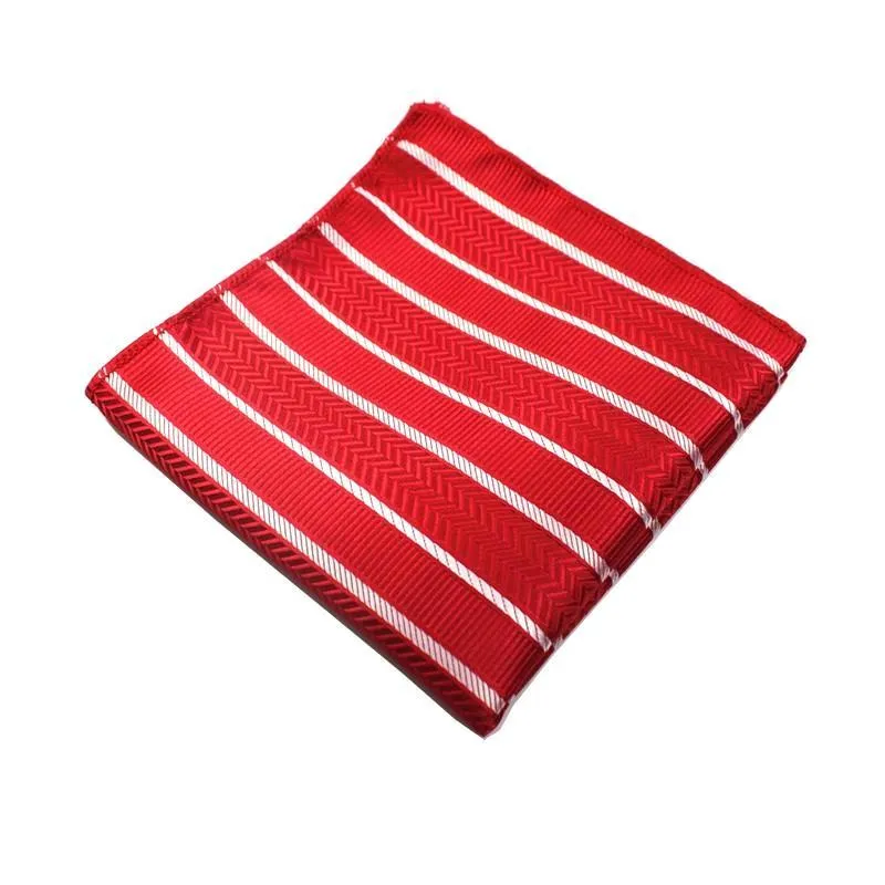 Classy Men Pocket Square Striped Red