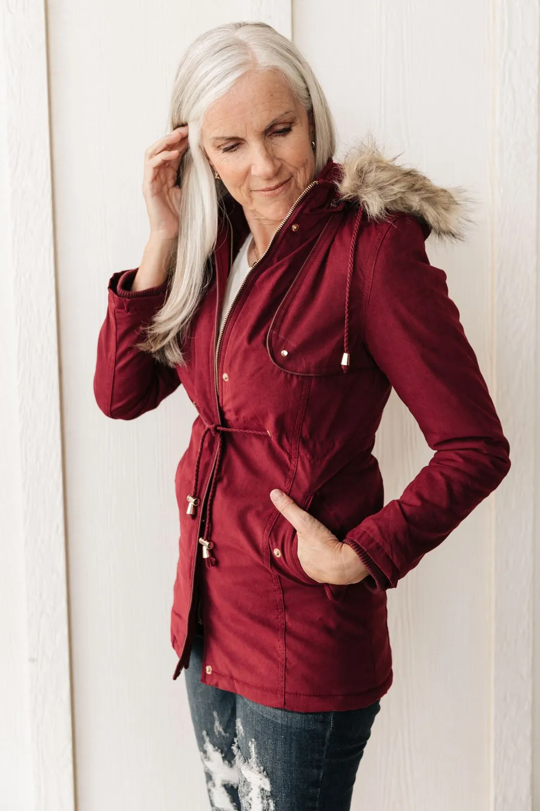 DOORBUSTER Winter Warm Coat in Wine