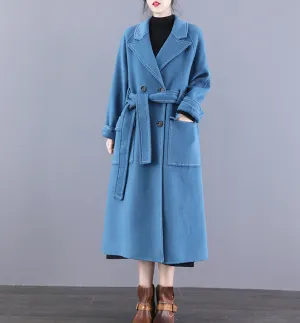 Double Face Wool Coat Handmade Long Warm Long Women Wool Coat Jacket/7866