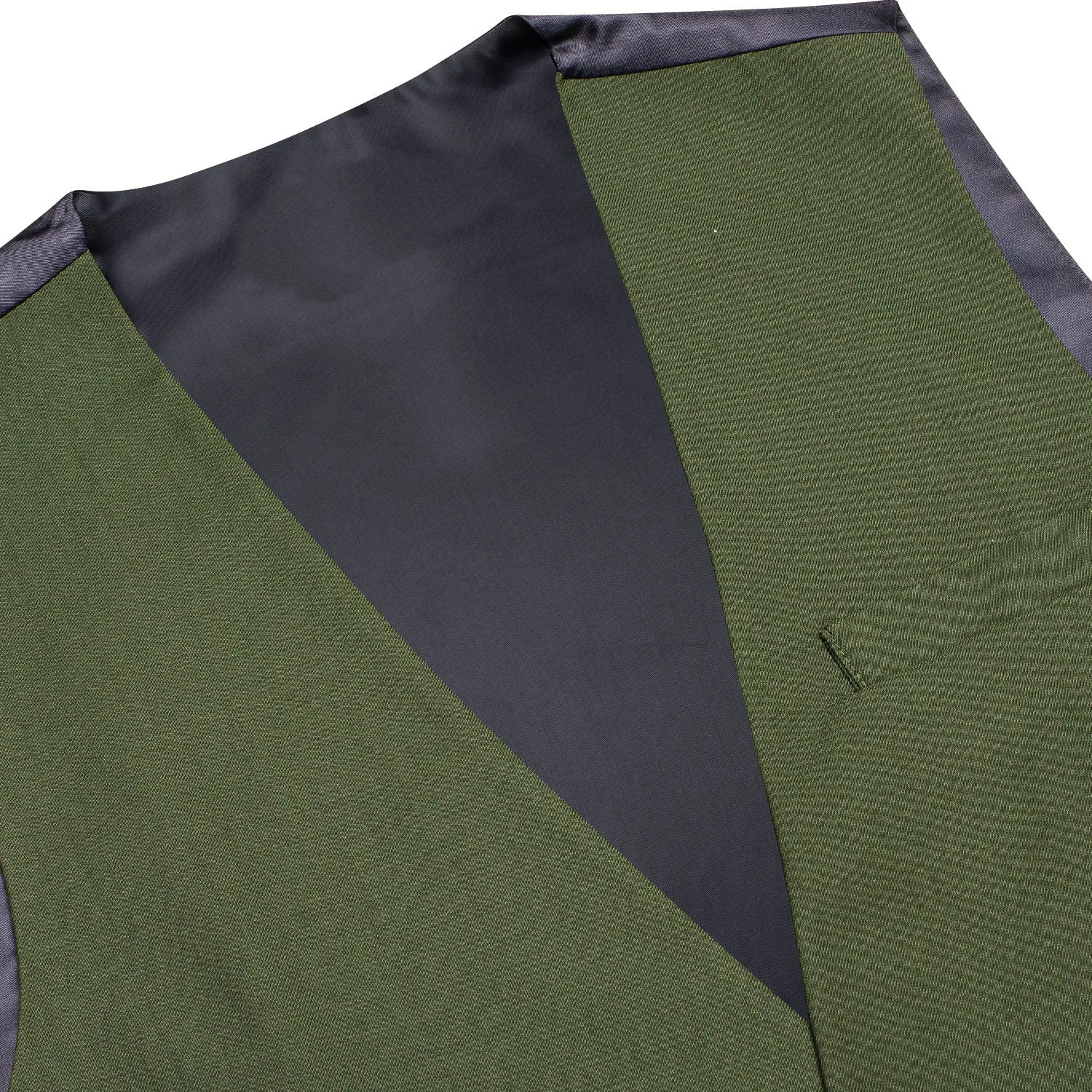 Green Cotton Solid Splicing Jacquard Men's Vest