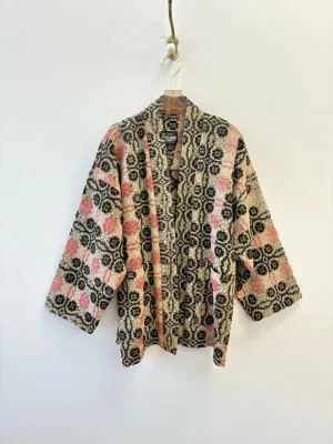 Heirloom Coverlet Haori Coat (Pink/Black)