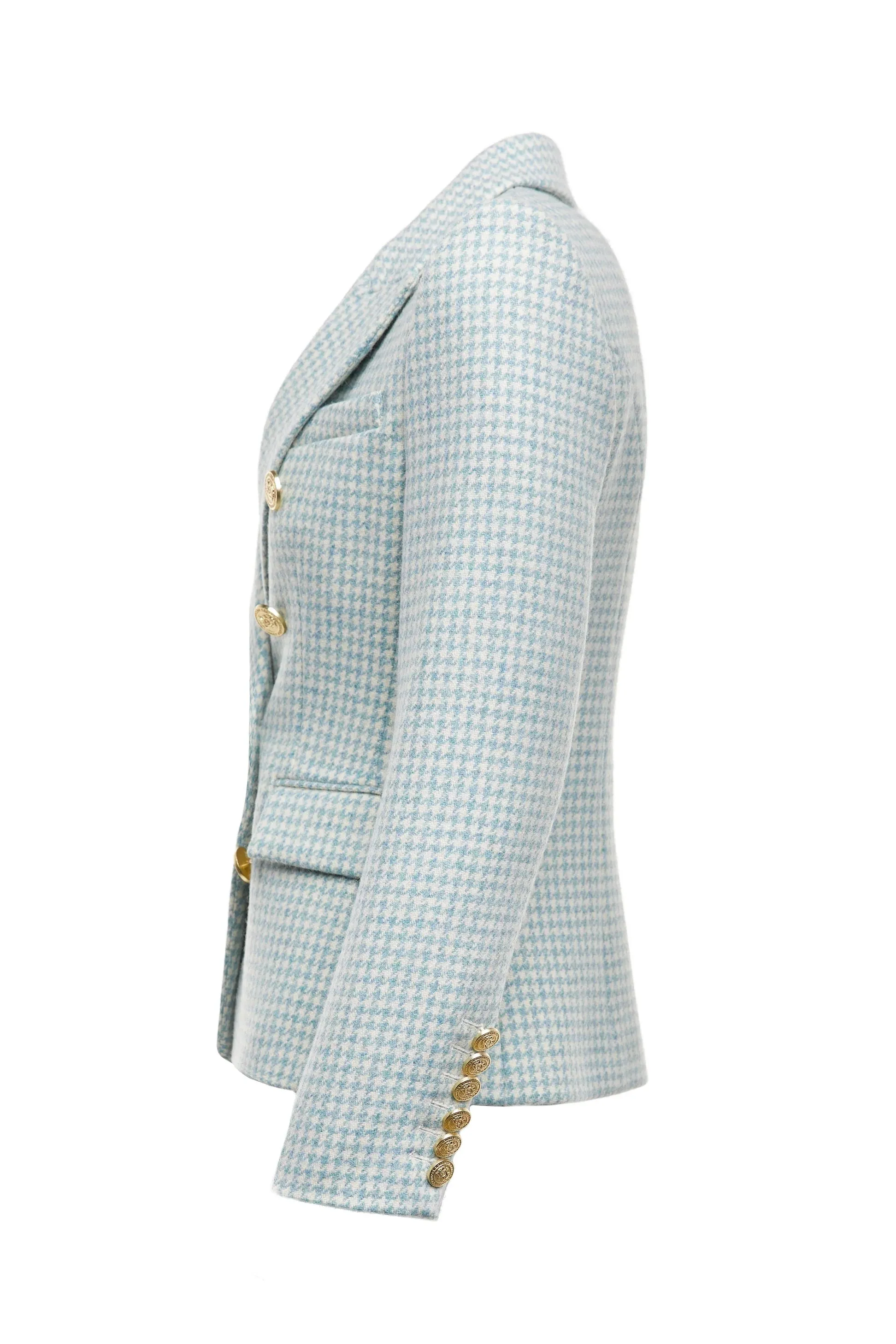 Holland Cooper Knightsbridge Ladies Blazer in Teal Houndstooth