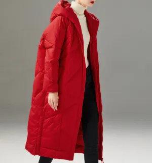 Hooded Women Puffer Coat Loose Winter Jacket Winter Women Down Coat 87708