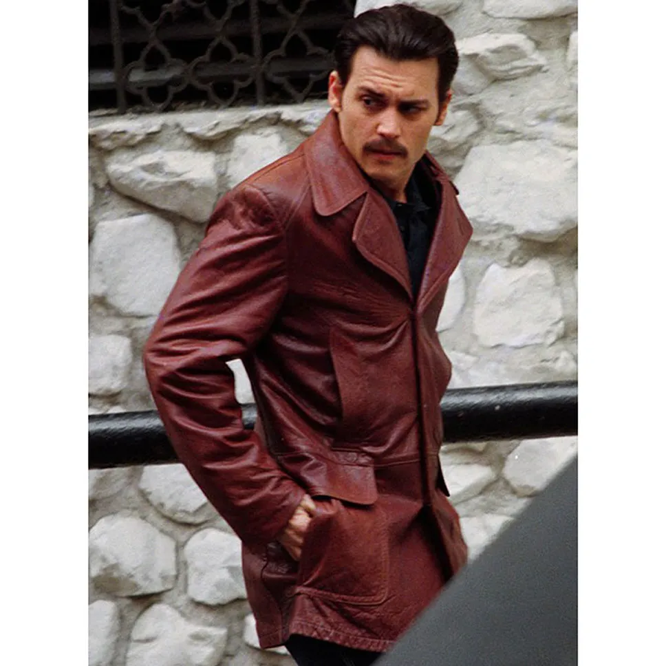 Johnny Depp Donnie Brasco Real Leather Blazer Brown