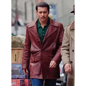 Johnny Depp Donnie Brasco Real Leather Blazer Brown