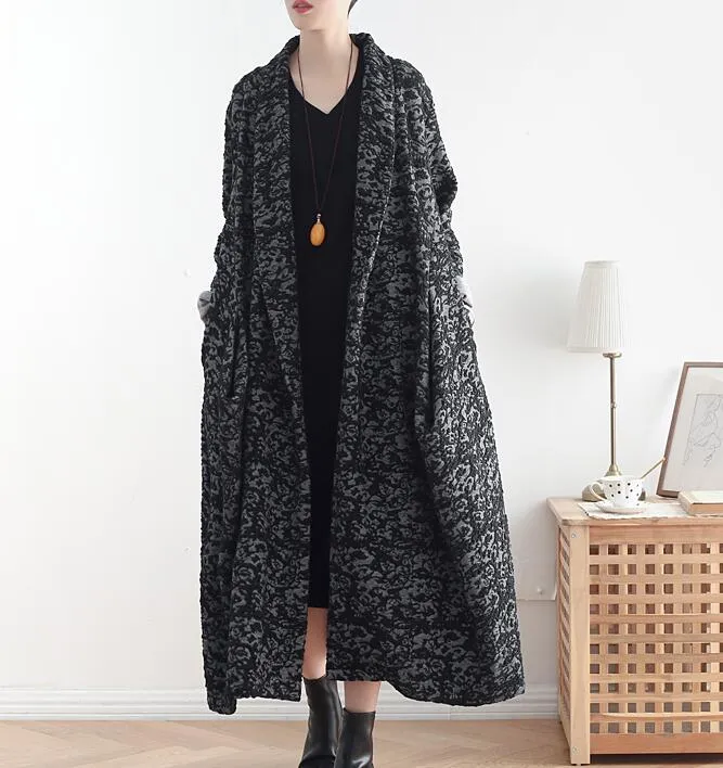 Long Casual Coat Loose Hooded  Plus Size Coat Jacket