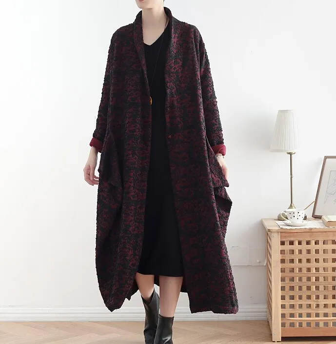 Long Casual Coat Loose Hooded  Plus Size Coat Jacket