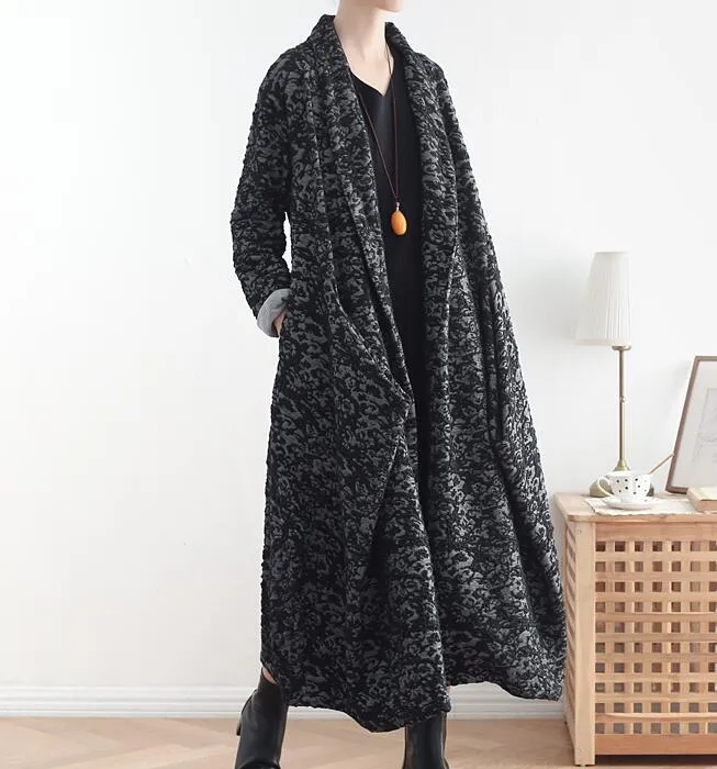 Long Casual Coat Loose Hooded  Plus Size Coat Jacket