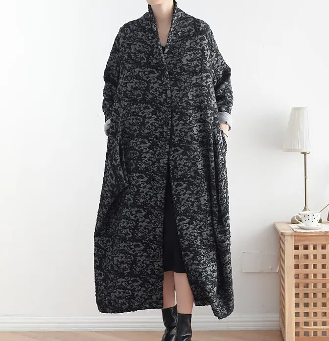 Long Casual Coat Loose Hooded  Plus Size Coat Jacket