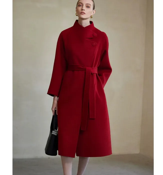 Long Winter Woolen Coat, Warm Coat,Women Wool Coat Jacket /7655