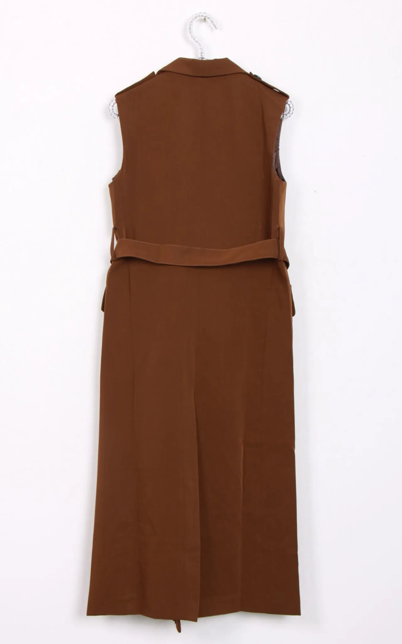 Longline Sleeveless Button Waistcoat