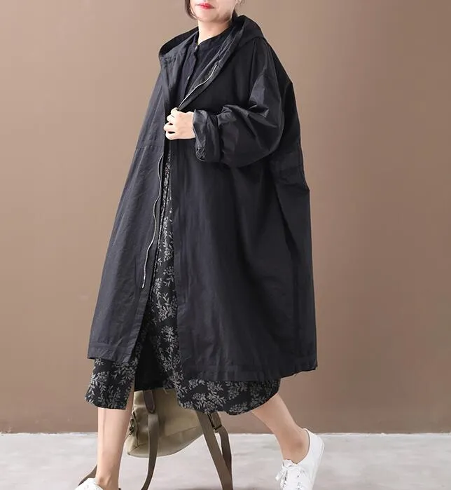 Loose Hooded Short Casual Coat A line Parka Plus Size Coat Jacket