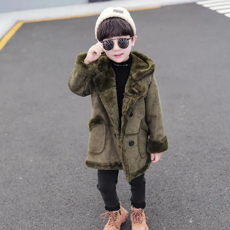 LovelyRLovely Boys' Suede Padded Trench Coat