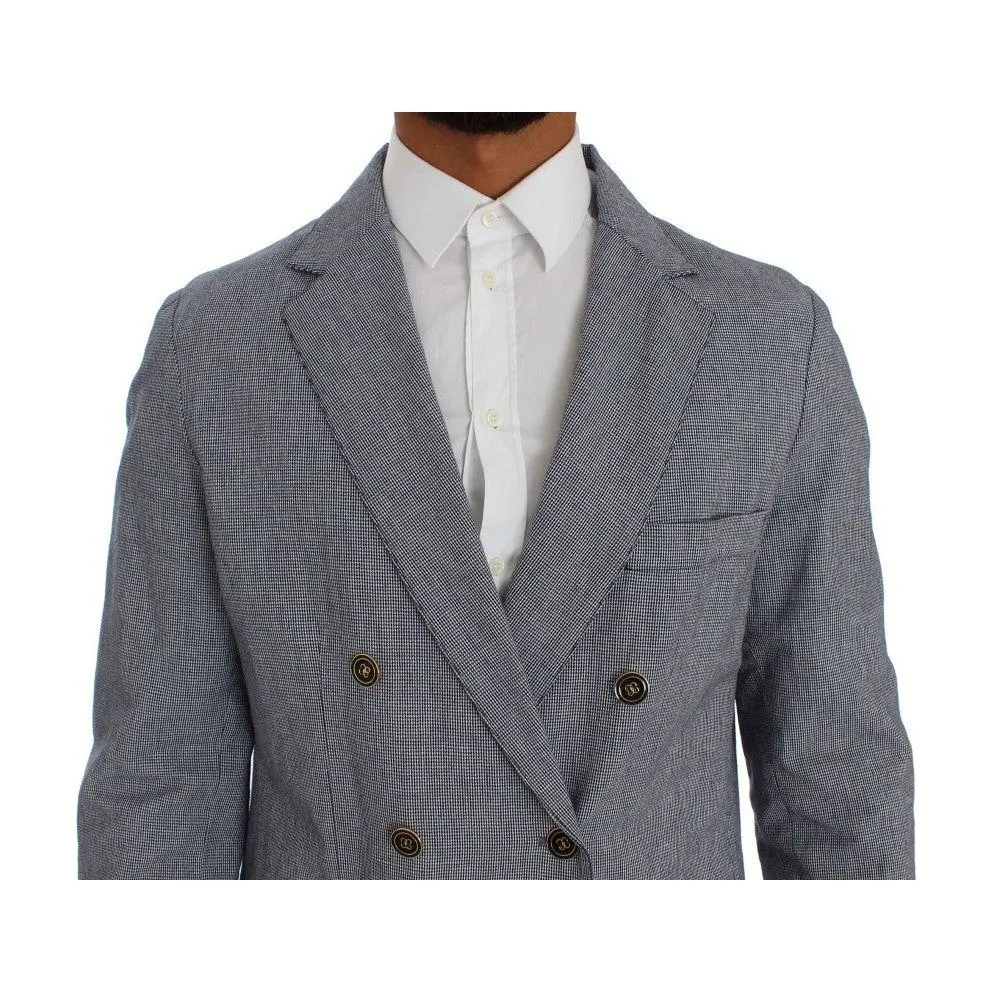 Master Coat Elegant Double-Breasted Blue Blazer