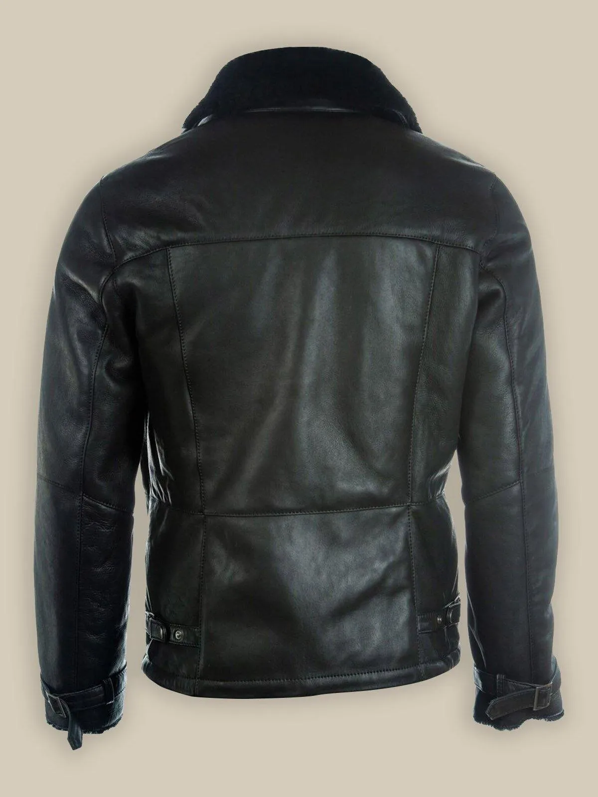 Men's Black B3 Shearling Leather Jacket