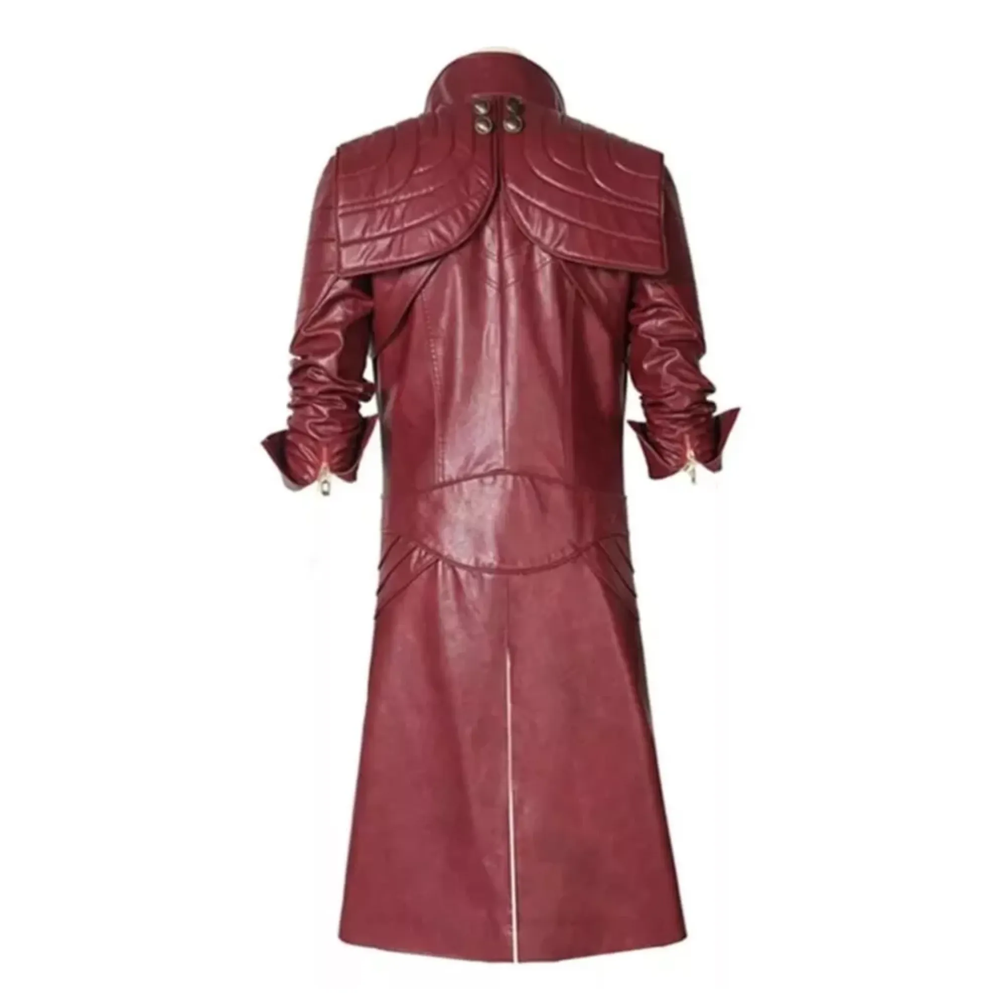 Mens Burgundy Leather Coat