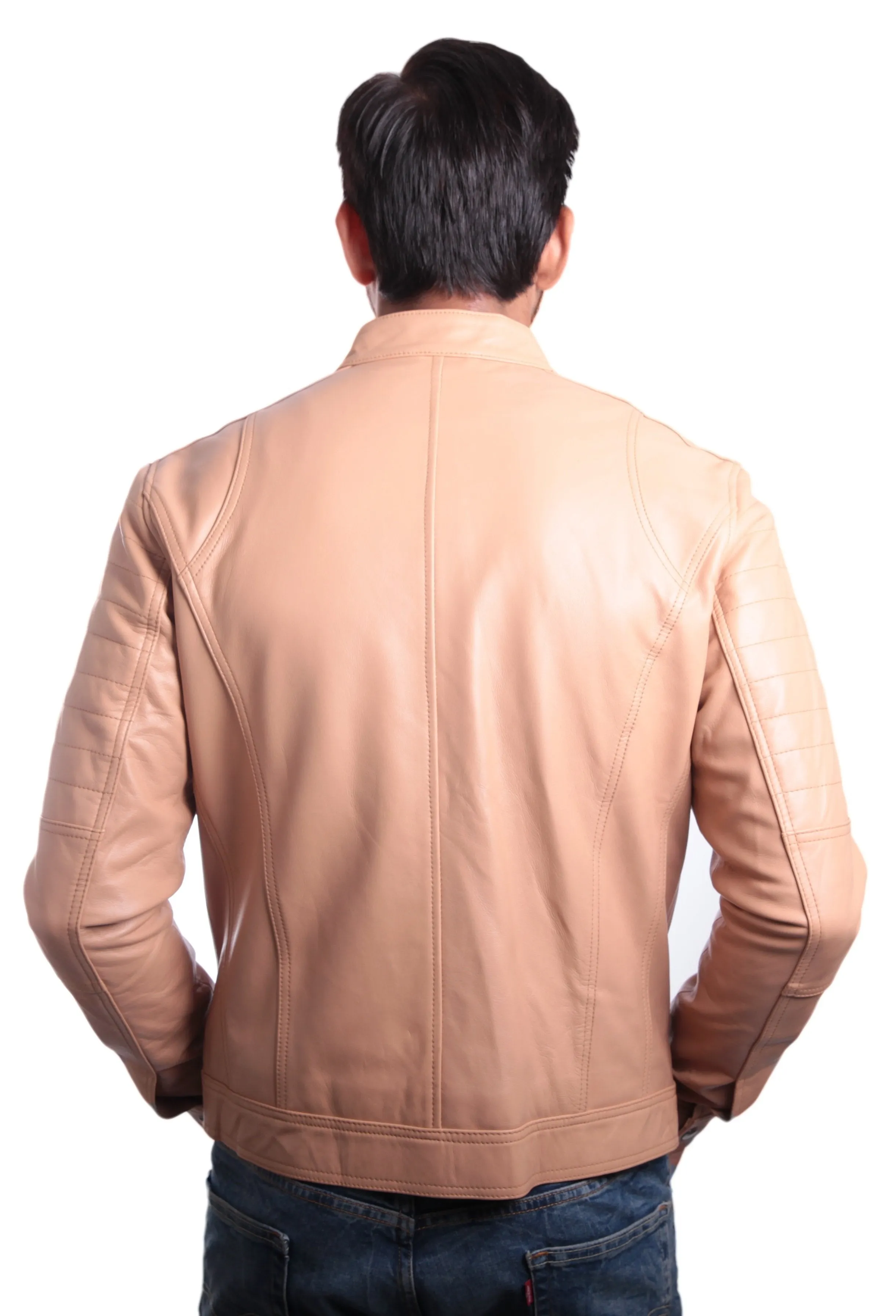 Men's Charles Beige Premium Leather Jacket