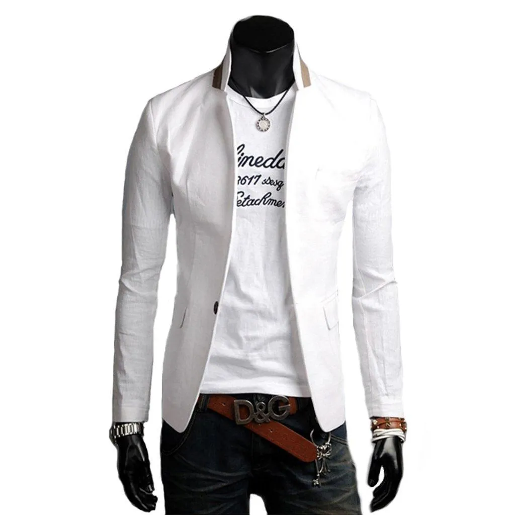 Mens Stand Collar Casual Blazer