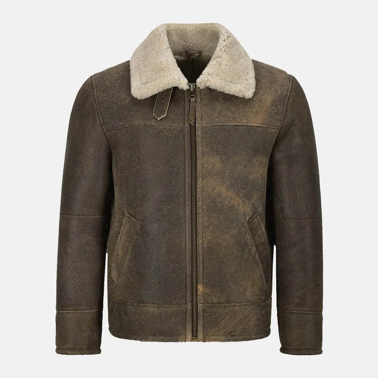 Men's Vintage Brown Fashion Shearling Jacket