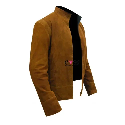 Merlin Colin Morgan Brown Suede Leather Jacket