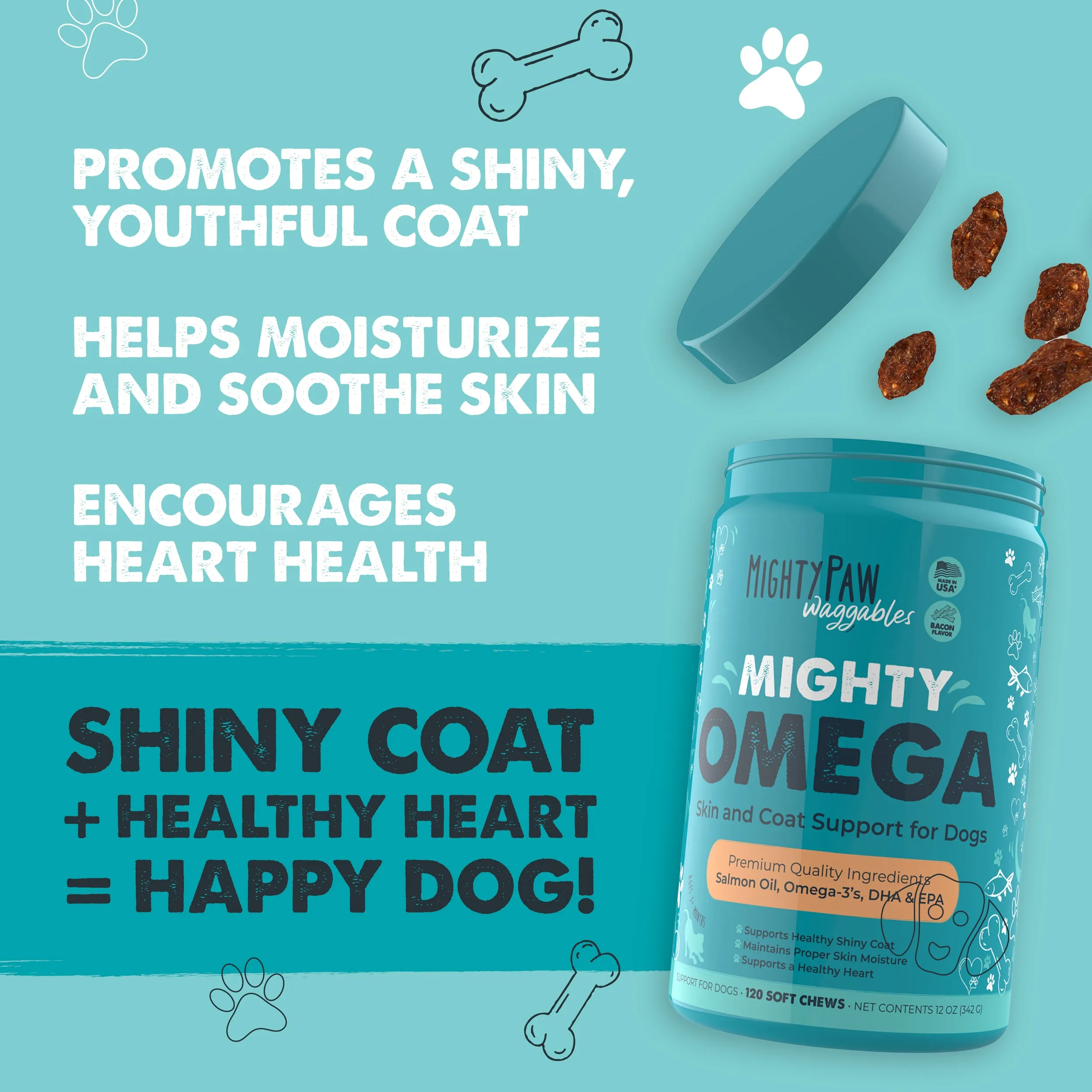 Mighty Omega Salmon Oil Supplement: A Treat for Healthy Skin and Coat