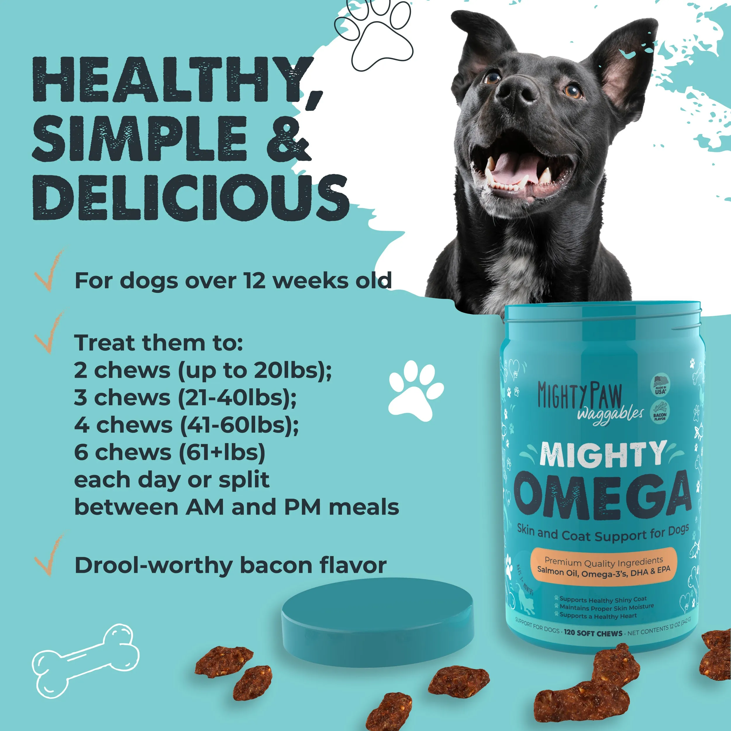 Mighty Omega Salmon Oil Supplement: A Treat for Healthy Skin and Coat