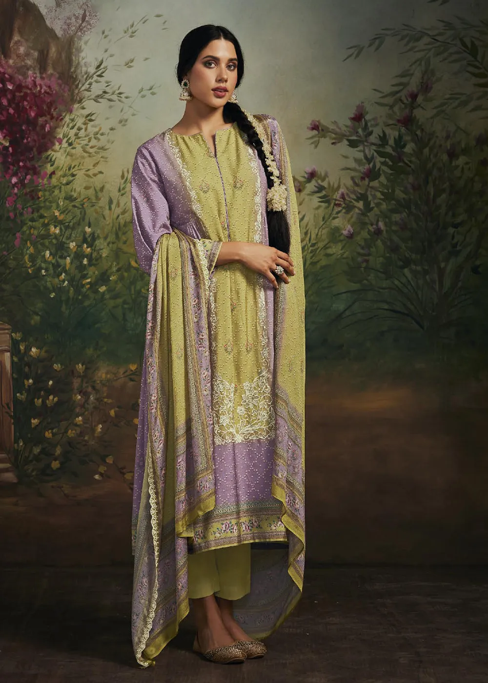 Pakistani Style Purple Digital Printed Salwar Suit