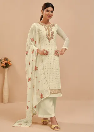 Pale Yellow Beautifully Embroidered Elegant Salwar Kameez