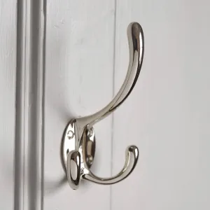 Polished Nickel Triple Hat & Coat Hook - Large