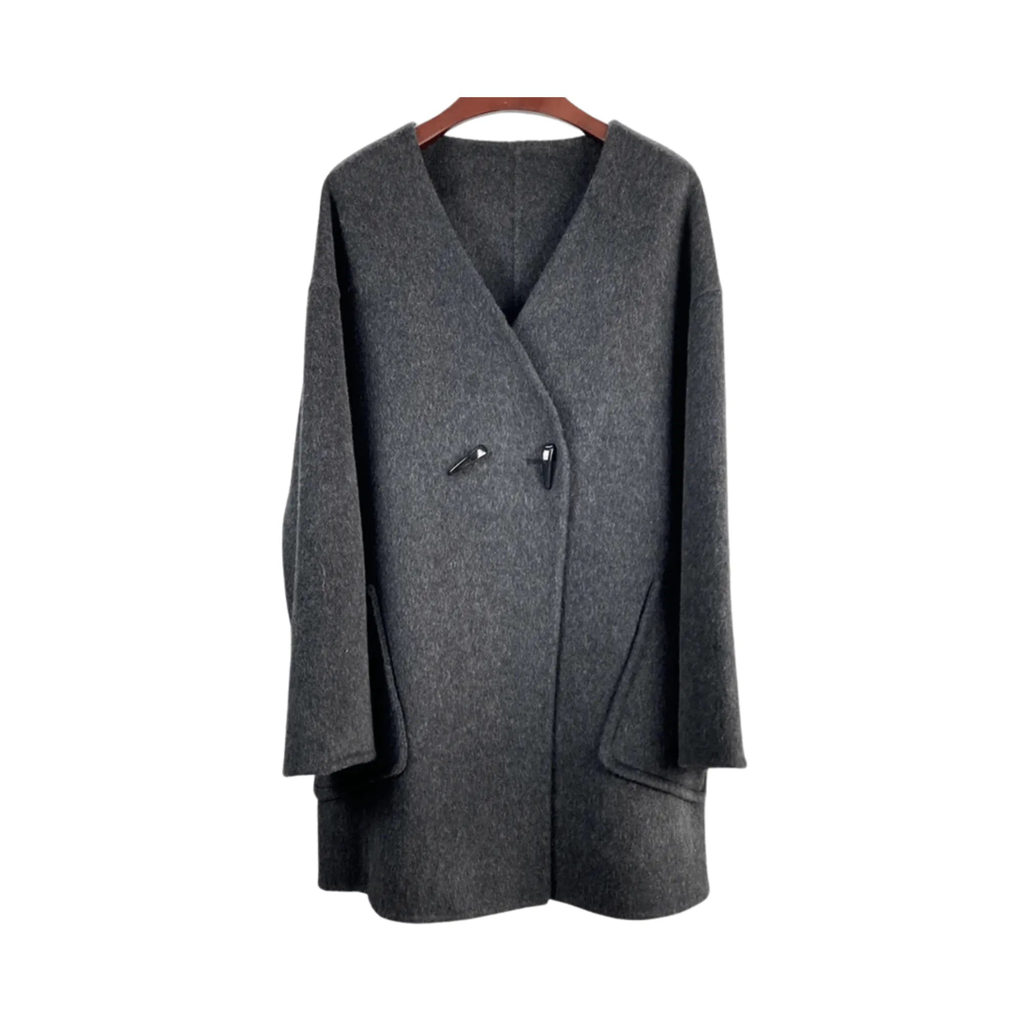 Pre Order:  Antler Button Thick Woolen Coat