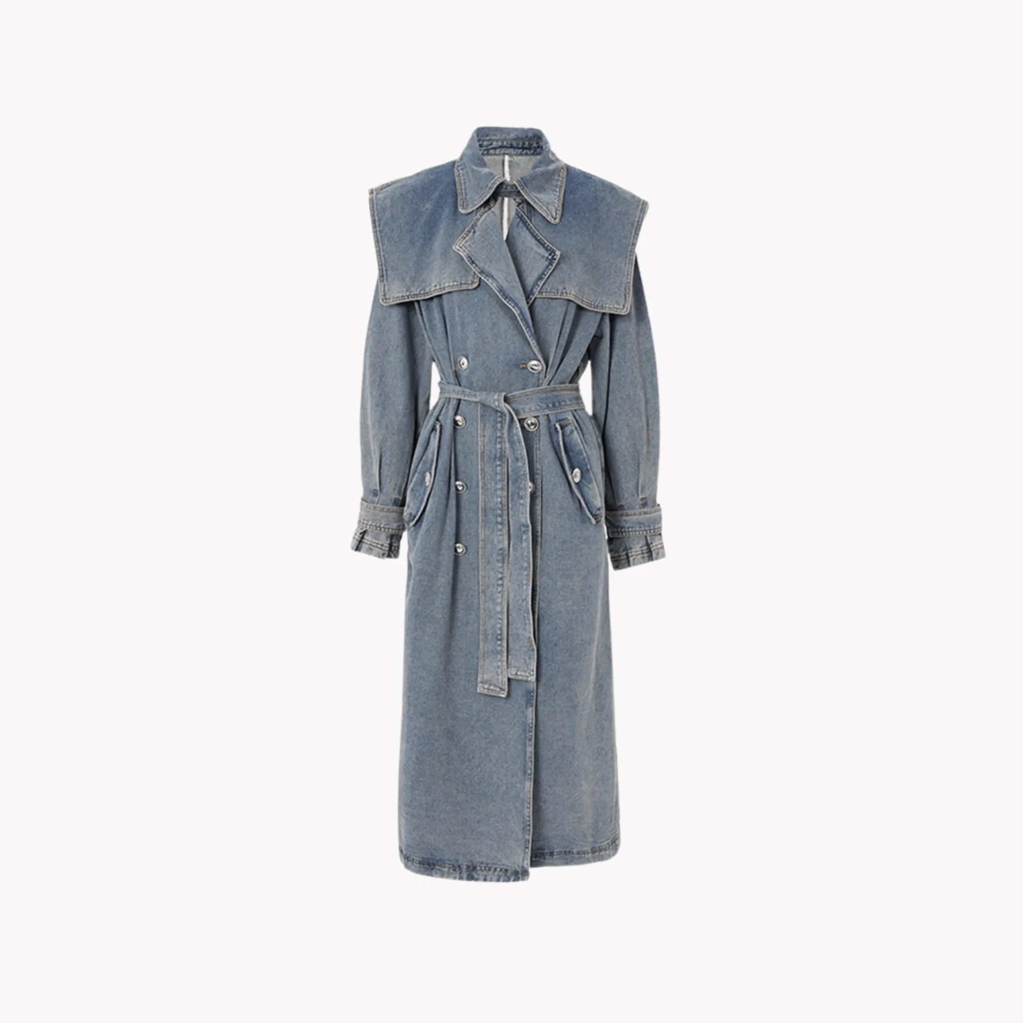 Pre Order:  Denim Trench Coat - @itsjacqueblue