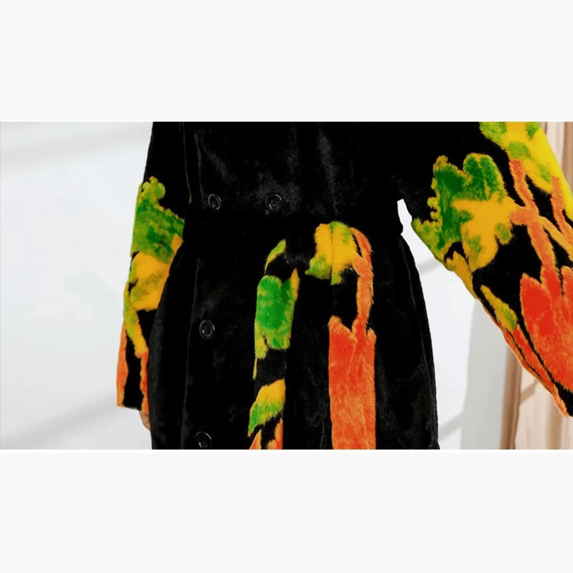 Pre Order:  Floral Abstract Double-Breasted Coat