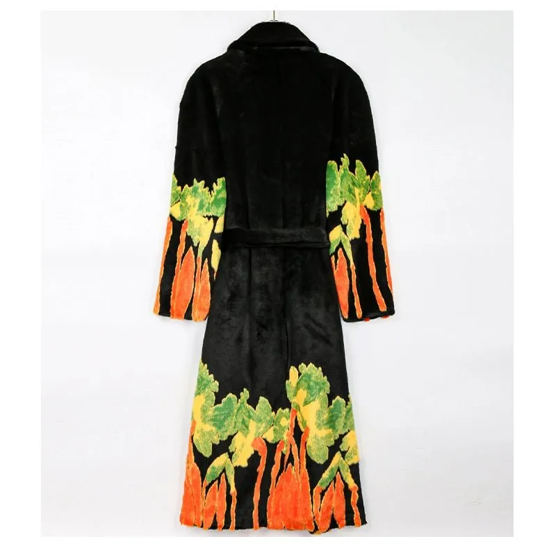 Pre Order:  Floral Abstract Double-Breasted Coat