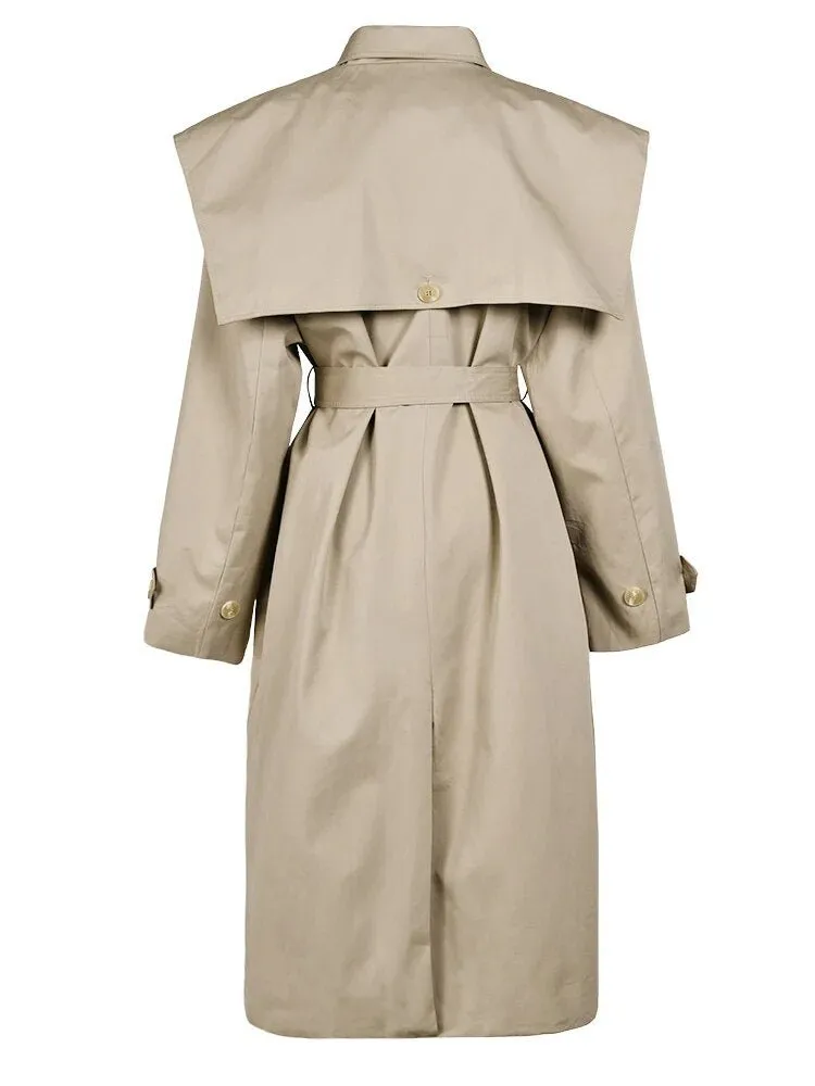 Pre Order:  Khaki Tie-Waist Trench Coat