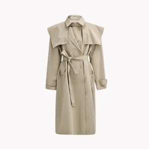 Pre Order:  Khaki Tie-Waist Trench Coat