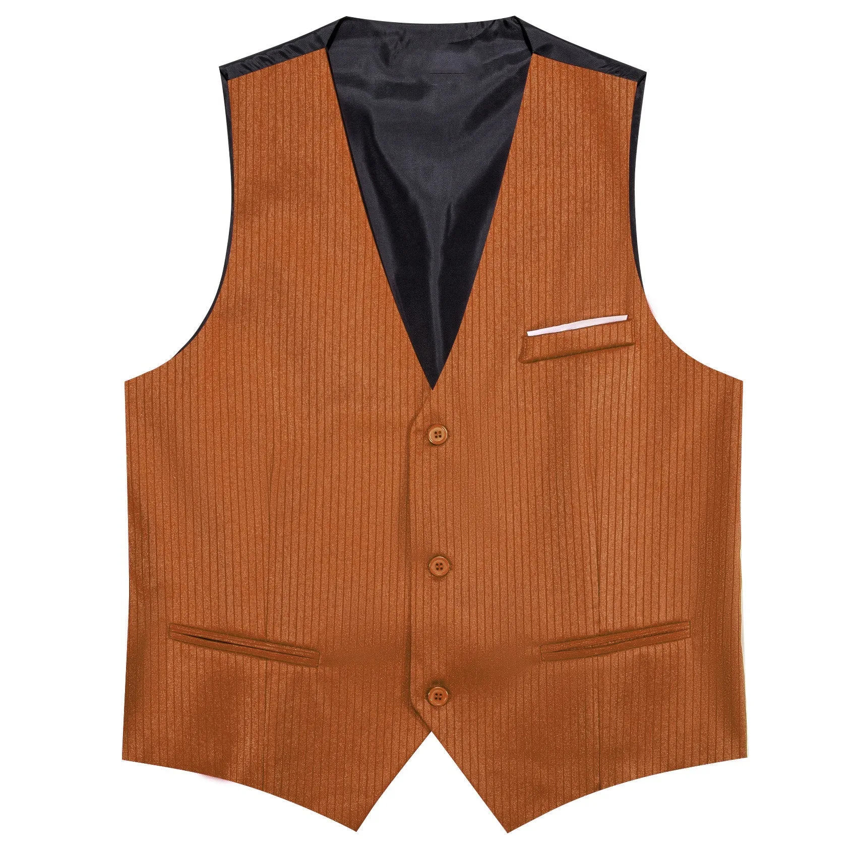 Red Brown Solid Men's V-Neck Business Vest