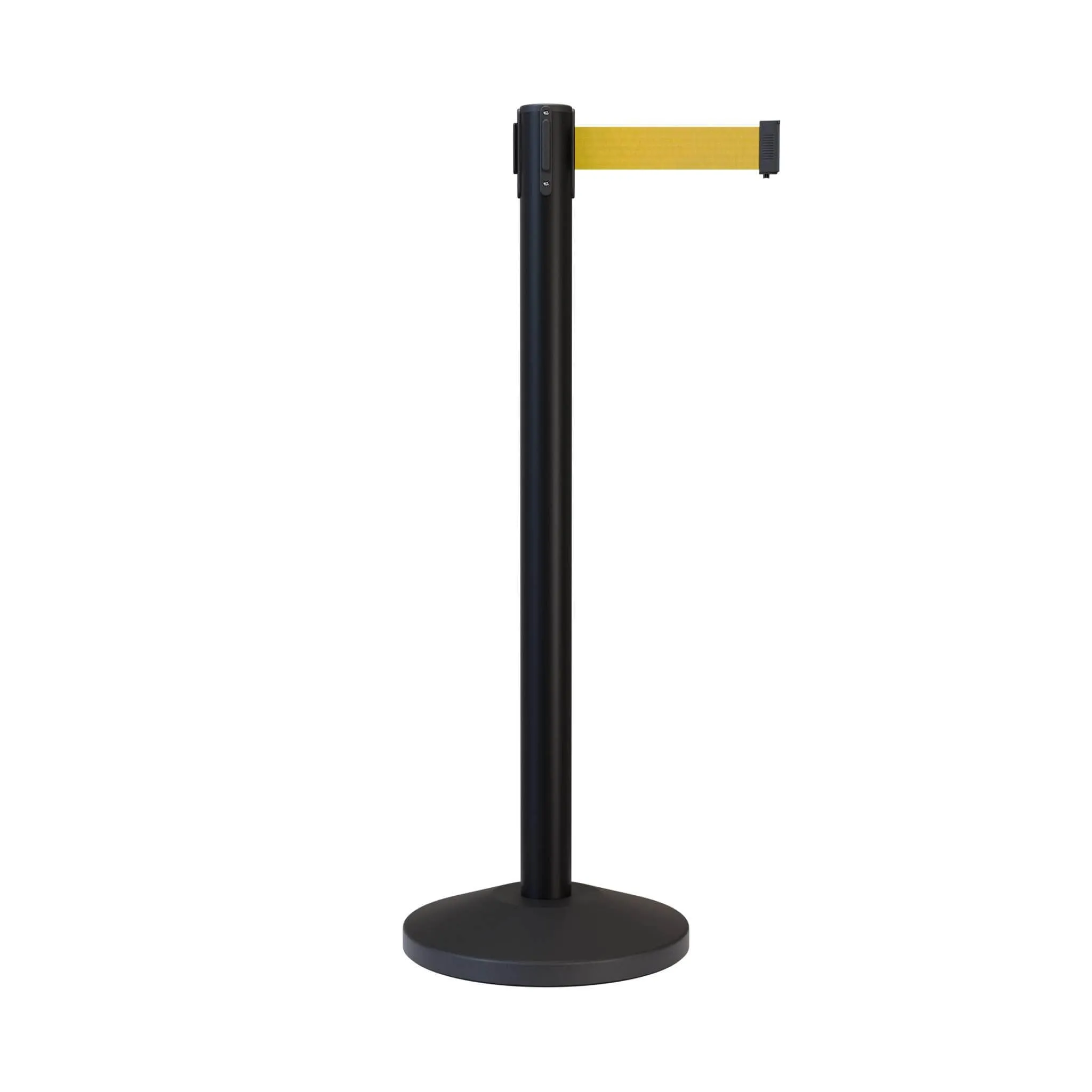 Retractable Belt Barrier Stanchion, Black Post, 11 Ft. Belt - CCW Series RBB-100