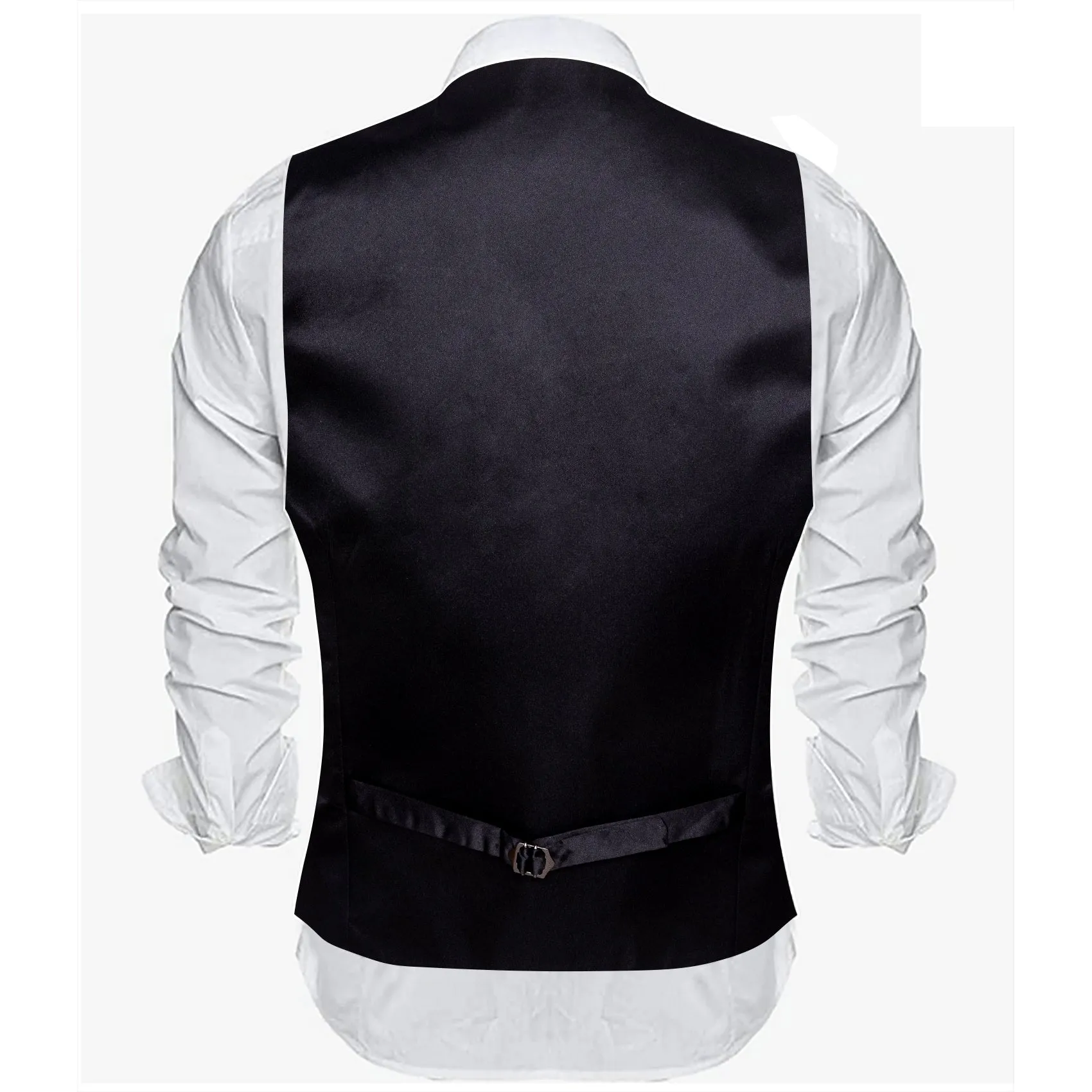 Sand Solid Silk Men's V-Neck Business Vest